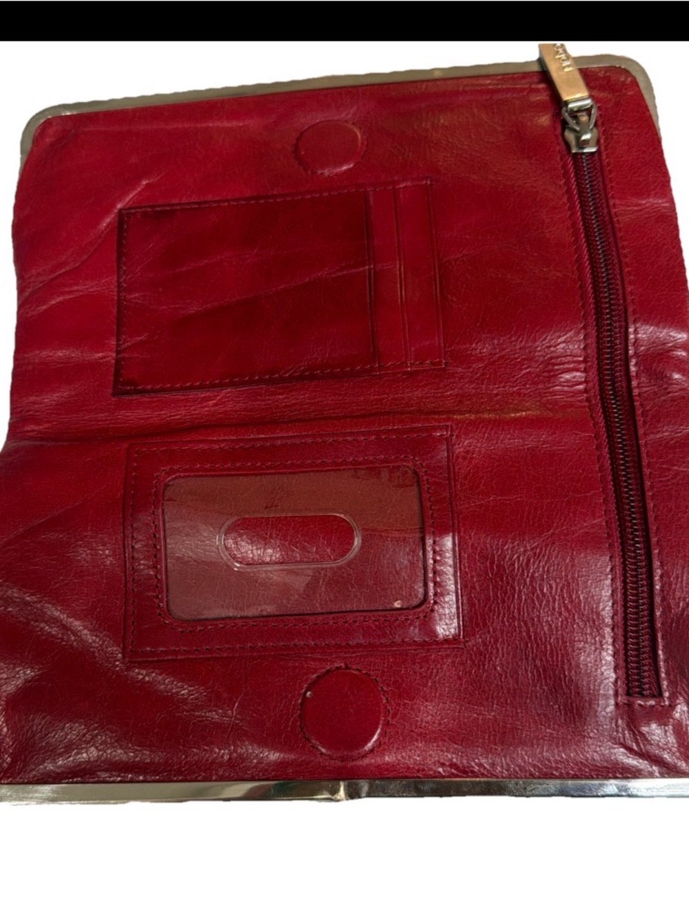 Hobo international Red Leather Travel Wallet Organizer clutch vintage
